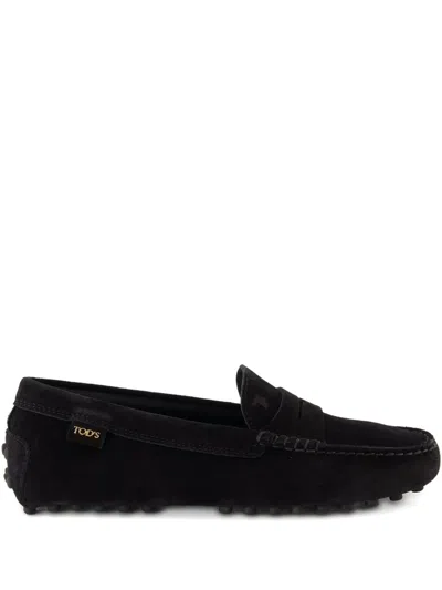 Tod's Gommino Suede Loafers In Black