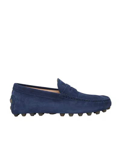 Tod's Gommino Suede Loafers In Blue