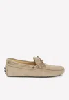 Tod's Gommino Driving Leather Slippers In Brown