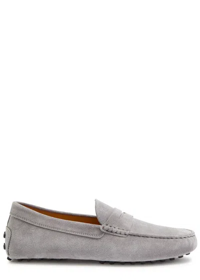 Tod's Tods Gommino Suede Loafers In Gray