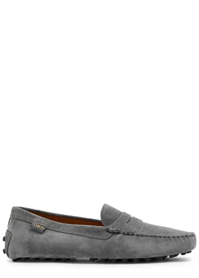 Tod's Tods Gommino Suede Loafers In Gray