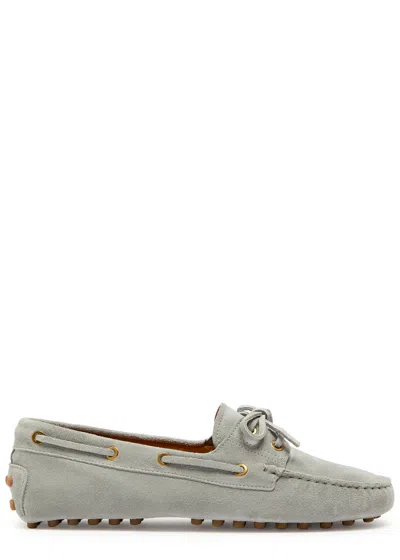 Tod's Tods Gommino Suede Loafers In Gray