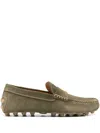 Tod's Gommino Suede Loafers In Green