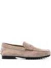 Tod's Gommino Suede Loafers In Neutrals
