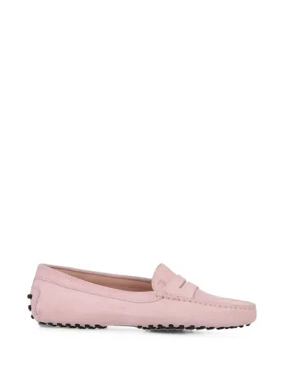 Tod's Gommino Suede Loafers In Pink