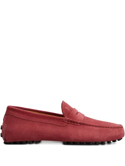 Tod's Gommino Suede Loafers In Red