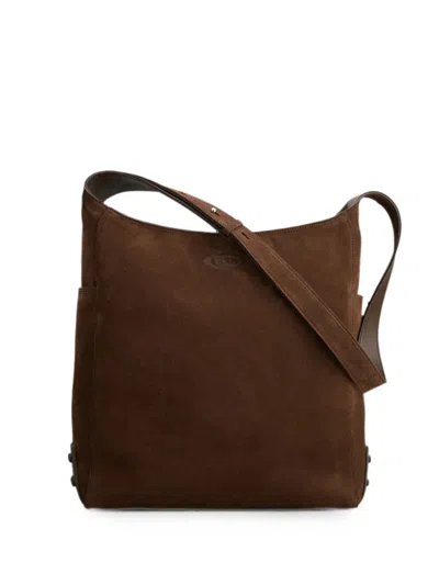 Tod's Gommino Suede Shoulder Bag In Brown