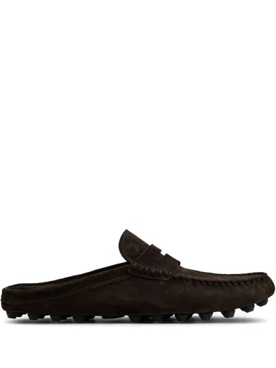 Tod's Gommino Suede Slippers In Brown