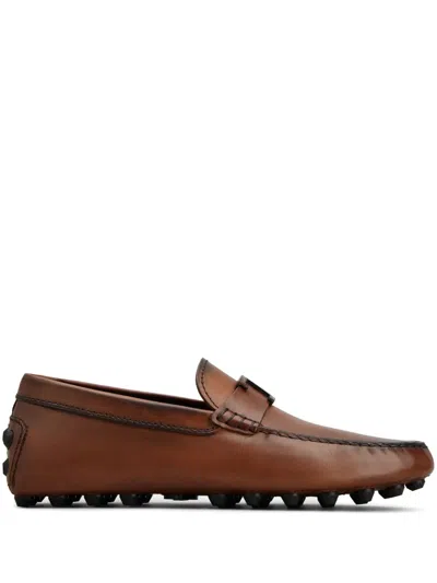 Tod's Gommino T Timeless Leather Loafers In Brown