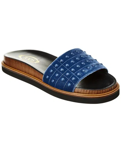 Tod's Tods Gommino Velvet Slide Sandal In Multi