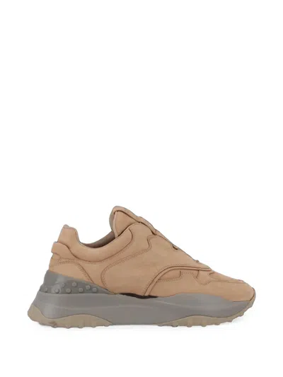 Tod's Gommino-detail Panelled Sneakers In Brown