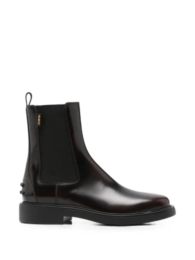 Tod's Gommino-detail Round-toe Chelsea Boots In Black