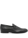 Tod's Debossed-monogram Leather Loafers In Black