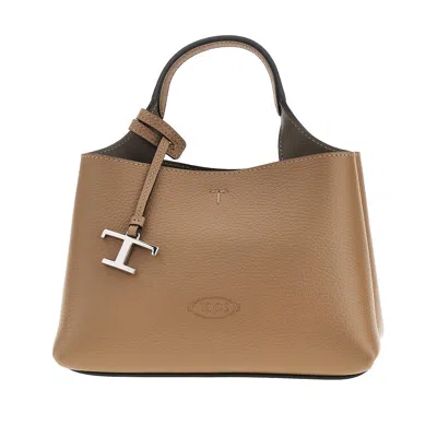 Tod's Grained Leather Micro Shopping Bag In Brown