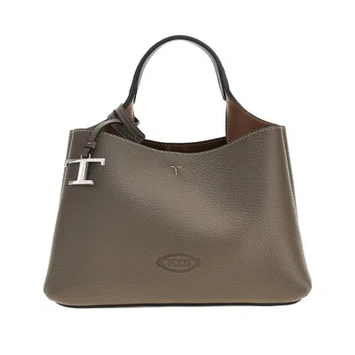 Tod's Grained Leather Micro Shopping Bag In Brown
