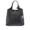 Tod's Grained Leather Mini Shopping Bag In Black