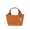 Tod's Grained Leather Mini Shopping Bag In Brown