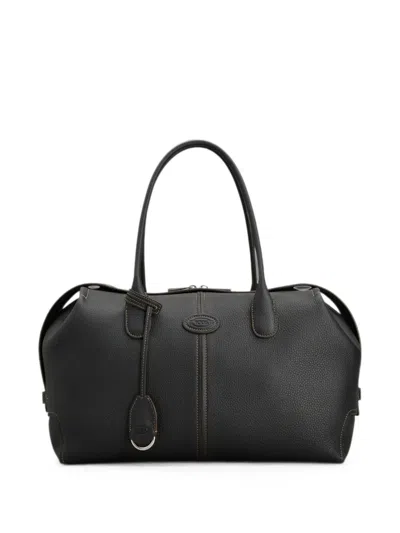 Tod's Grained Leather Tote Bag In Blue