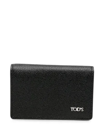 Tod's Grainy-leather Cardholder In Black