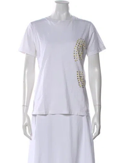 Pre-owned Tod's Graphic Print Crew Neck T-shirt In White
