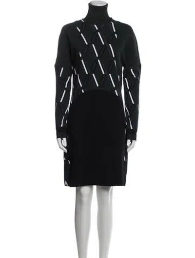 Pre-owned Tod's Graphic Print Knee-length Dress In Green