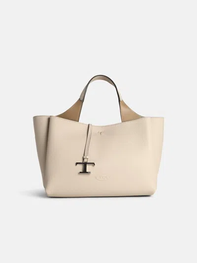 Tod's Gray Leather Bag In White