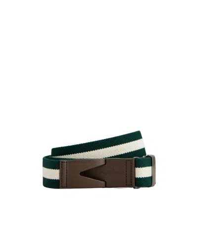 Tod's Belt In Canvas And Leather In Green