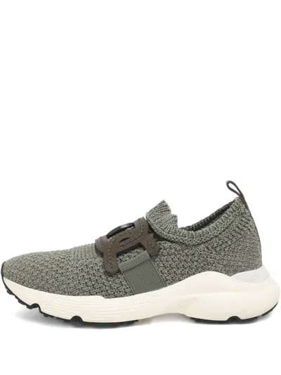 Pre-owned Tod's Knit Detail Sneakers In Green