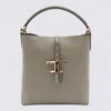 Tod's T-buckle Leather Shoulder Bag In Gray