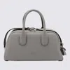 TOD'S GREY LEATHER TOP HANDLE BAG