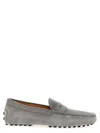 Tod's Men Gommino Suede Leather Loafers In Grey
