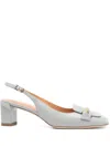 Tod's Grey Square Toe Heels In Grey