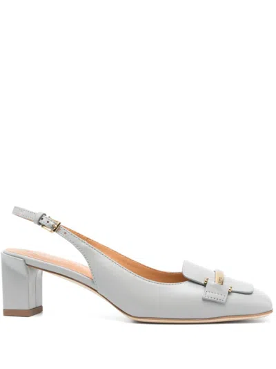 Tod's Grey Square Toe Heels