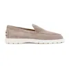 Tod's Grey Suede Leather Loafers In Grey