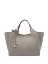 Tod's Dark Grey Leather Top Handle Bag In Gray