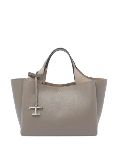 TOD'S GREY T-LOGO TOTE
