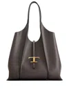 Tod's Grey T Timeless Medium Tote In Gray