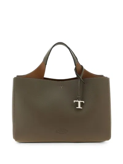 Tod's Grey T Timeless Small Tote In Pink