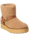 Tod's Tf Dnu  Shearling & Leather Platform Boot In Brown