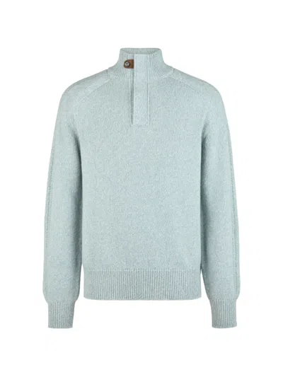 Tod's Half-zip Suede-detail Top In Multi