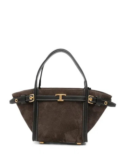 Tod's T 타임리스 버클 디테일 미니 토트 백 In Brown
