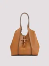 Tod's T Timeless Medium Leather Hobo Bag In Camel