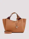 Tod's Light Brown Calfskin Mini Handbag With 2 Handles And Shoulder Strap Women In 驼色
