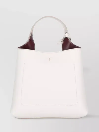 Tod's Handbag With Adjustable Strap And Top Handle In White