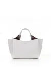 Tod's Handbag With Embossed Logo And T Timeless Charm In Grainy Leather In Bianco