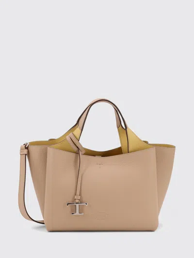 Tod's T Timeless Pendant Mini Leather Tote In Neutral