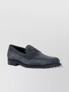 Tod's Handcrafted Round-toe Loafers With Rubber Pebbles In Grey