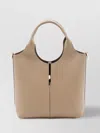 Tod's Light Beige Leather Top Handle Bag In Nude