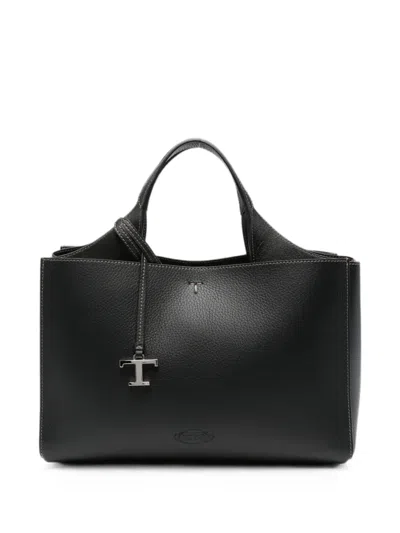 Tod's Hanging T Leather Tote Bag In Red