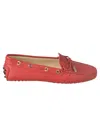 Tod's Gommino Nubuck Leather Loafers In Red